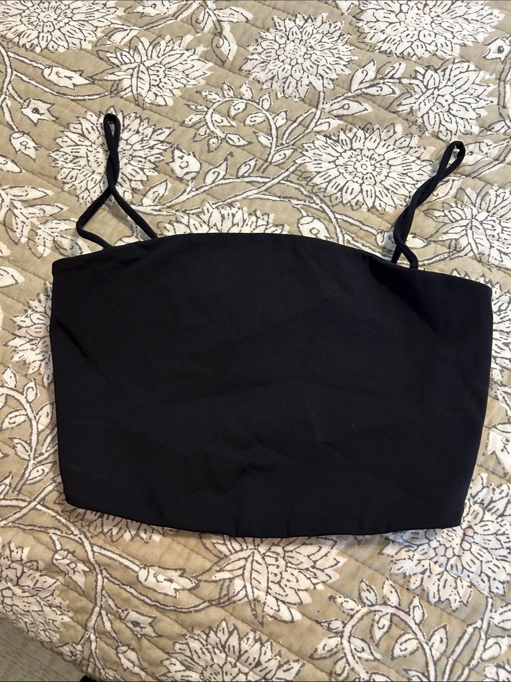 Zara Black Spaghetti-Strap Tube Camisole